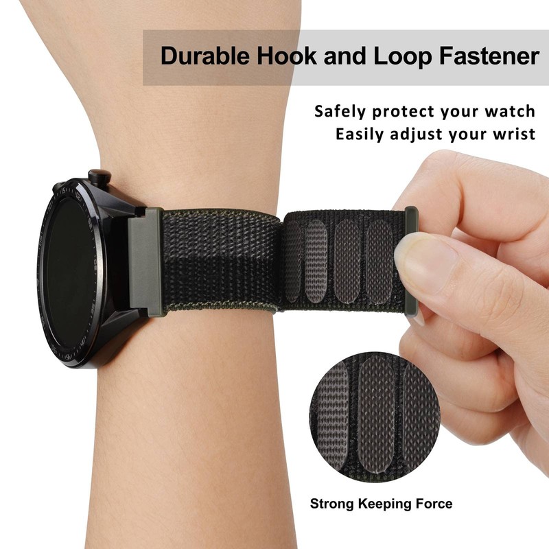 WOCCI 20mm Adjustable Nylon Watch Band, Quick Release Sport Loop