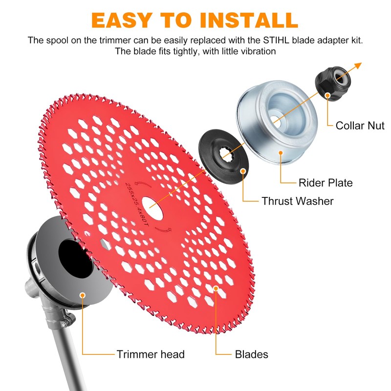HK 2Pack 10" x80T Carbide Tip Brush Cutter Blades Weed