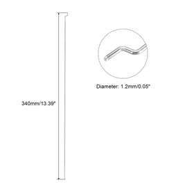 MECCANIXITY 15pcs 1.2x340mm (13.39 Inch) Steel Z Pull/Push Rods Parts for DIY RC Car Boat Airplane Helicopter Model Replacement, Silver