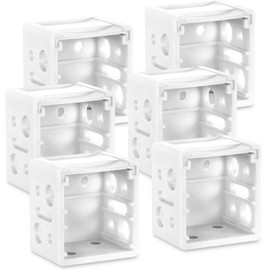 6 Pieces 1 Inch Blind Brackets White Profile Box Mounting Bracket Window Blinds Headrail Bracket, White