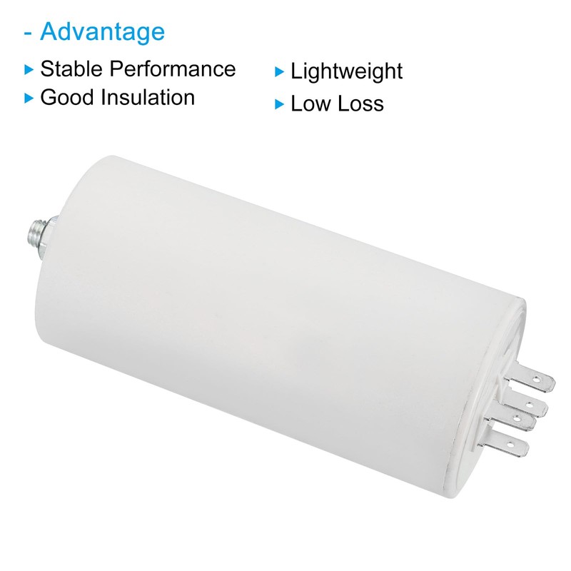 PATIKIL 80uf CBB60 Run Capacitor,AC 250V 4 Pins 50/60Hz Cylinder