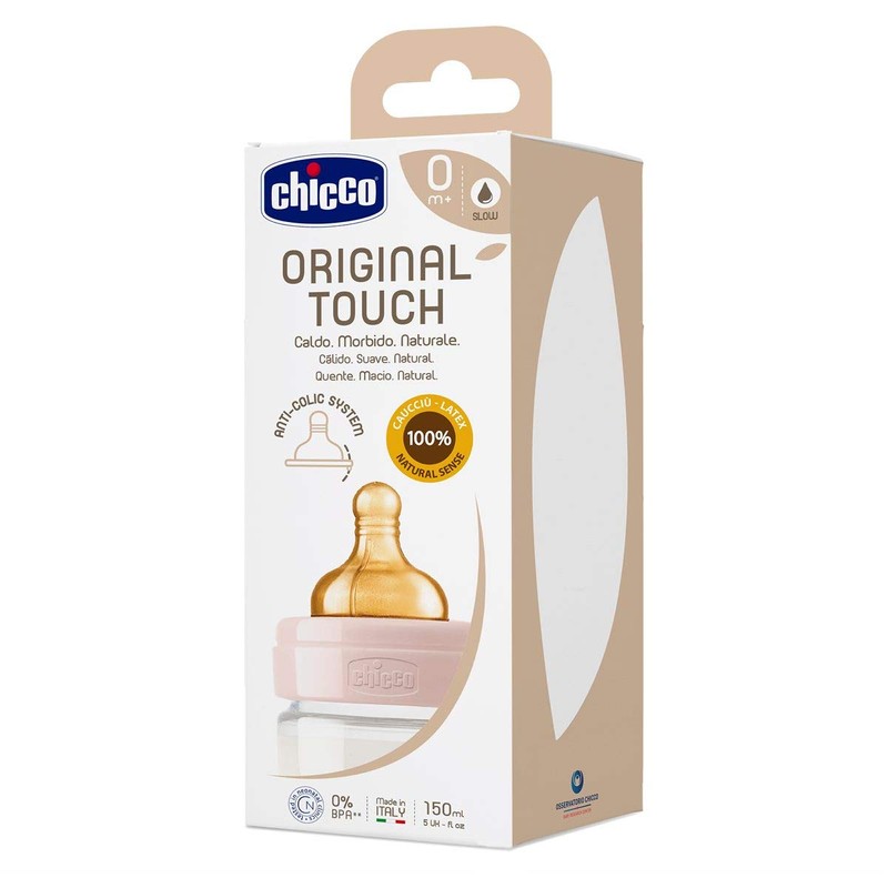 Chicco Original Touch Anti-Colic Bottle with 100% Natural Latex Nipple,