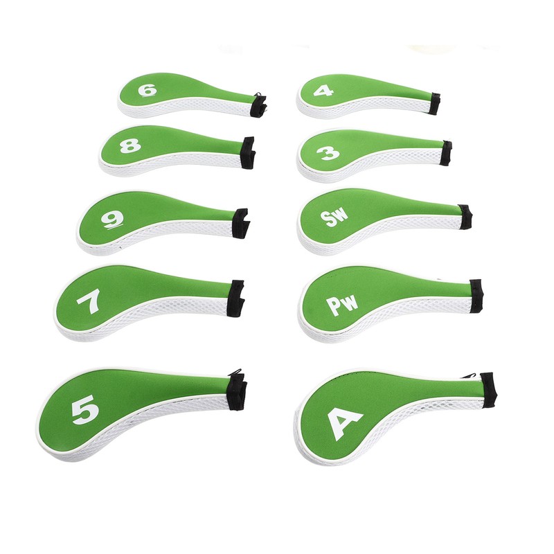 10 Pcs Golf Iron Head Cover Set with Zipper Golf