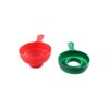 Pokinge 2Pcs Folding Telescopic Funnel, Red, Green, Silicone + PP,