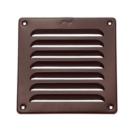 PATIKIL 6.1x6.1in Aluminum Vent Cover, Screen Air Grille Ventilation Cover HVAC Louvered Grill for Home Kitchen Fireplace Bathroom Wall Ceiling, Brown