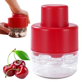 Cherry Stoner Pitter, 7-in-1 Kirschentkerner Werkzeug, Cherry Kirsch Entkerner, Kirschentsteiner Manuell für Kinder, Kirschen Pitter, Multi-Kirschkernentferner, Cherry Pitter für Küche (Rot)