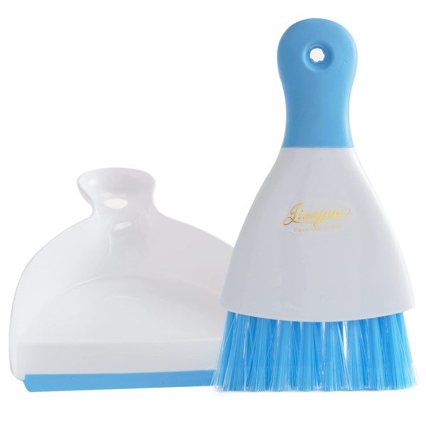 Powerstone Pumice Dustpan & Brush Combo Set | 8" Tall x 6" Wide - Dustpan | Brush Clips Into Dustpan Handle | A Reliable Solution for Sweeping Up & Tidying Your Home, Boat, RVs & Anywhere Else | Blue