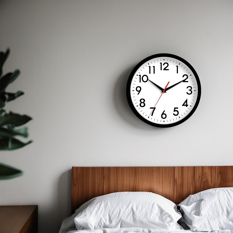 DAXSMY Wall Clock Analog 10 Inch Silent Non Ticking Battery