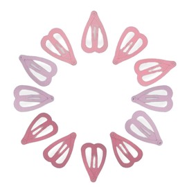 Topkids Accessories Small Mini Metal Hair Snap Clips Little Kids Toddler Baby Girls Children Women Clips Cute Clip Slides Gift Sectioning Clips Bendies Sleepies 3cm / 1.2" (12 Heart Shapes)
