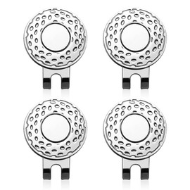 HAIKING Magnetic Golf Hat Clips, 4 Pcs 25mm Golf Ball Marker Hat Clip for Golf Gloves, Hat, Men Women Golf Lovers (Silver)
