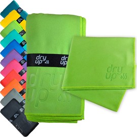 DRYME Toalla Premium de Microfibra Deportiva Ultra Absorbente Secado Rápido Ligera y Portatil para Gym Natación Yoga Playa Diferentes Modelos y Tamaños (Verde, Mediana (99 x 59 cm))