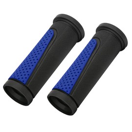 TOPCABIN Bike Handlebar Grips,Short Mini Bicycle Handlebar Grips Two-Color Rubber Bike Grips Fit Many Standard Bikes 2PCS 90MM Length (Black + Navy blue 90mm)