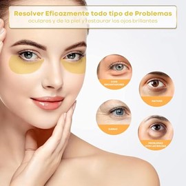 Parches para Ojos：60 Parches para Ojos Acido Hialuronico 24k-Colageno Contorno de Ojo | Eliminar Bolsas y Ojeras | Patas Gallo e Hinchazón|Bolsas y Ar