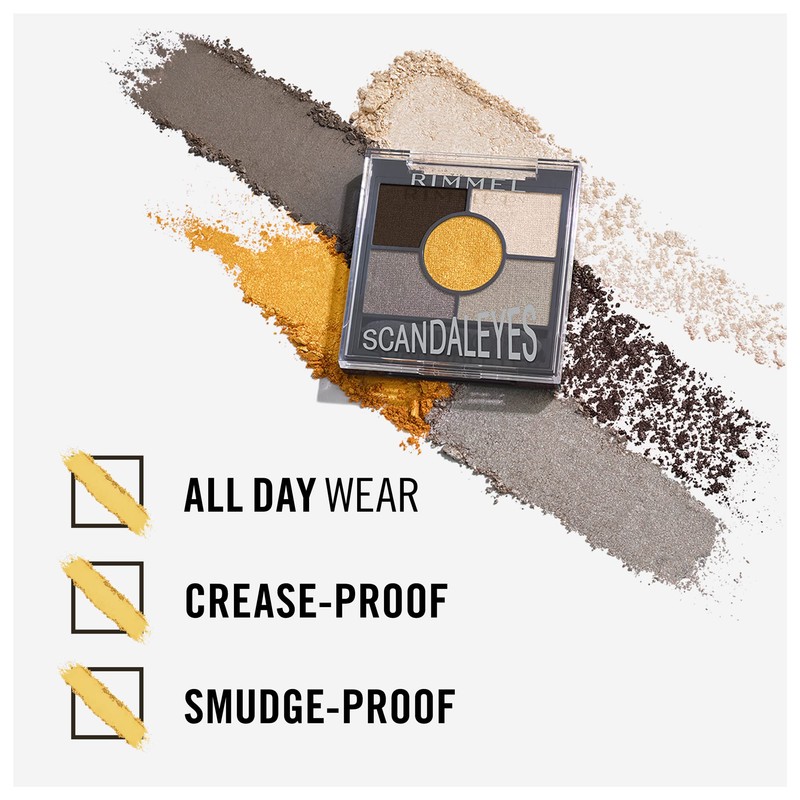 Rimmel London Scandaleyes 5 Pan Eyeshadow Palette Golden Eye, Cream