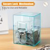 Hicocool Clear Piggy Bank with Lock, Acrylic Piggy Bank for