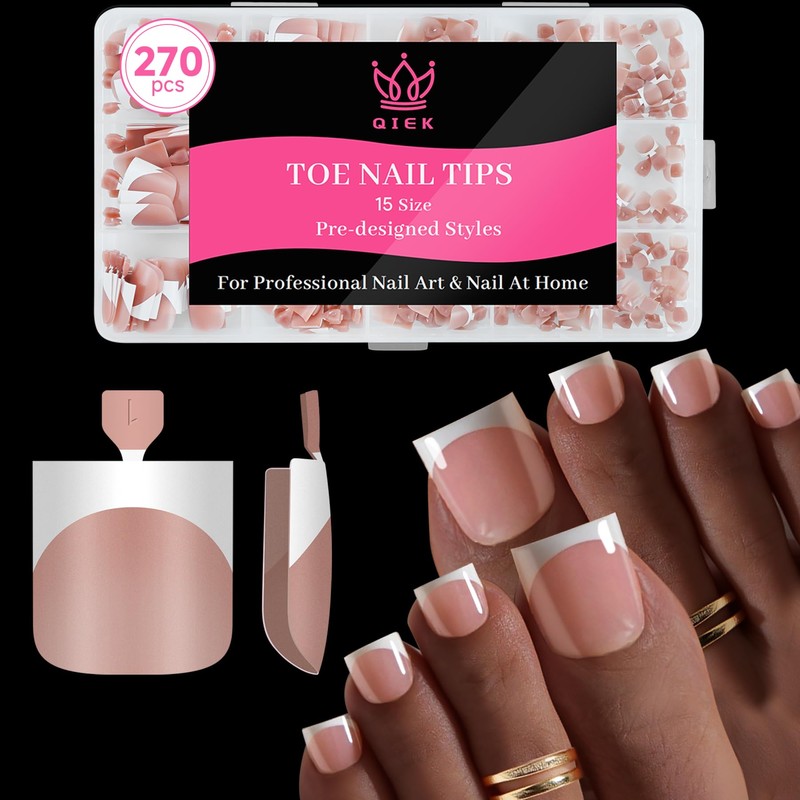 Uñas Postizas Para Mujer, Color Marrón Y Rosa, 15 Tamaños,