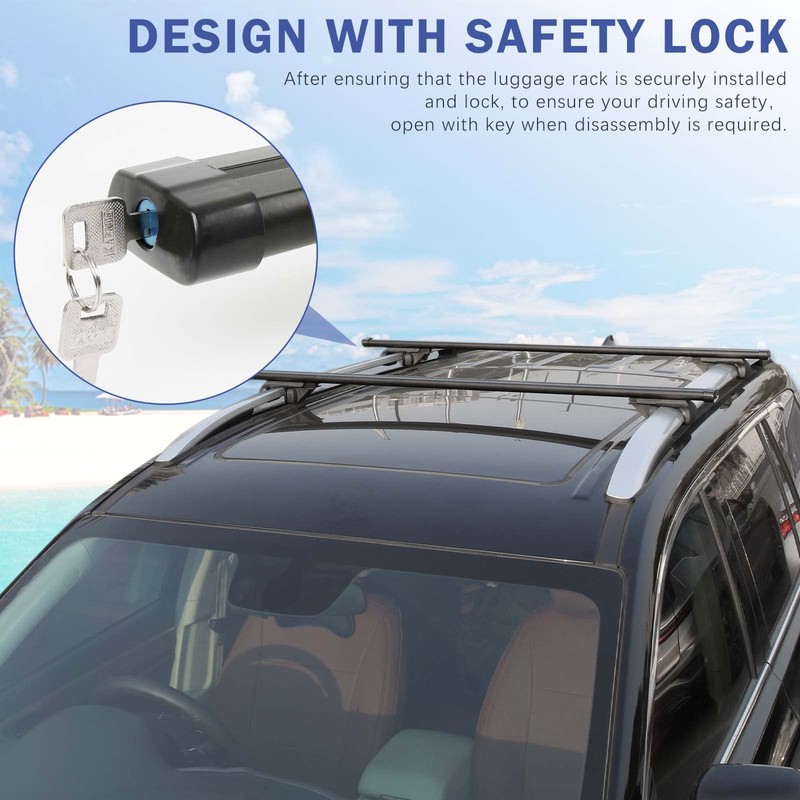 DREAMOTOR Car Roof Rack Cross Bars, 43.3" Aluminum Universal Adjustable