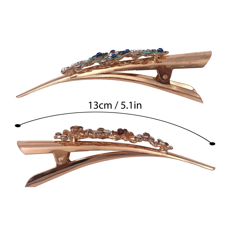 2PCS Boho Iris Dragonfly Long Duckbill Beak Alligator Crocodile Teeth