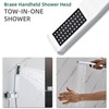 Bathroom Square Chrome Solid Brass Hand Held Shower Head With