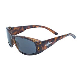 Global Vision Eyewear RX Series Sunglasses with Xylex Shiny Crystal Demi Brown Frame and Smoke Safety Lenses