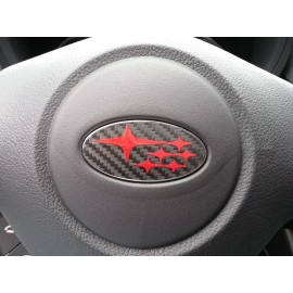 JDMFV Steering Wheel Badges Carbon Fiber Vinyl Overlays Wrap >>SET OF 3<< (15-21 WR X)