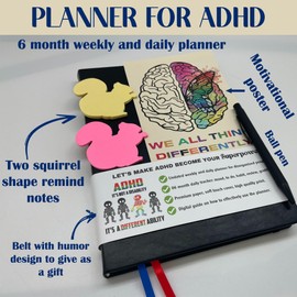 ADHD Organization Planner for Adults: The 6 Month Undated Weekly and Daily Schedule Organizer for Neurodivergent Individuals, Enhancing Focus, and Productivity for ADD and Disorganized People