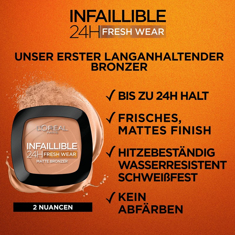 L'Oréal Paris Long Lasting and Opaque Bronzer, For a Natural