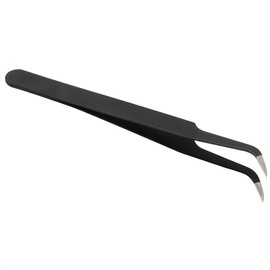 com-four® 4-Piece Tweezers Set – All-Purpose Tweezers for Home and Hobby – Straight and Curved Nose Pliers – Cosmetic Tweezers Made of Stainless Steel (4 Pieces) – Tweezers