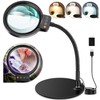 10X 30X Magnifying Glass with Light and Stand, 72 LED