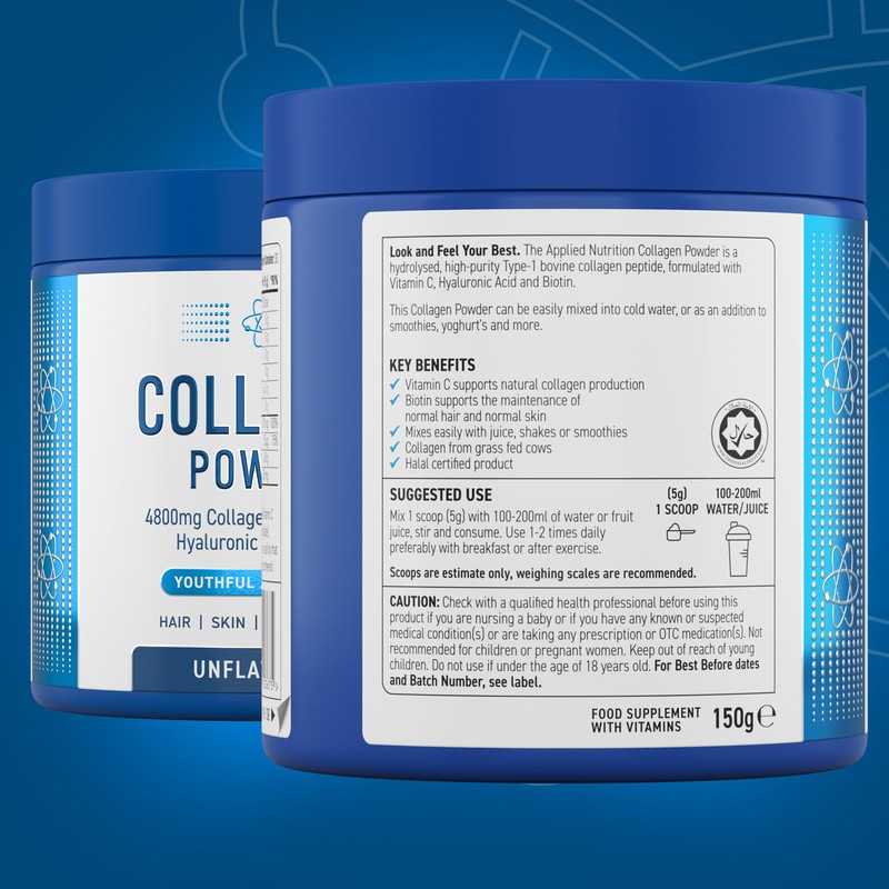 Applied Nutrition Collagen Peptides Powder - Hydrolysed Bovine Collagen Protein,