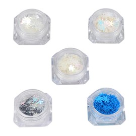 Baluue Nail Art Glitter Snowflake Sequins Decorative Manicure Supplies for Festive Nail Designs Ultra-Thin Metal Flakes for Professional Personal Use