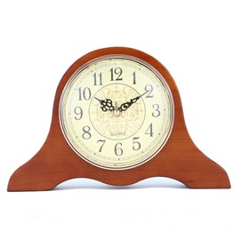 GracesDawn Desk Clocks,Mantel Clocks,Solid Wood,Wood Grain Clocks,Classic Vintage Silent Quartz Clocks,Office,Desk,Bookshelf and Home Decor Gifts