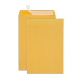 Blue Summit 10x15 Envelopes, Large Mailing 10 x 15 Envelopes for Documents, Self Seal, Thick 28lb Kraft Paper, 50 Manila Mailers