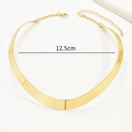 Danshinbow Gold Metall Offene Legierung Halsband Kreis Choker Schmuck Halskette für Frauen, Taglia unica, Metall, Kein Edelstein