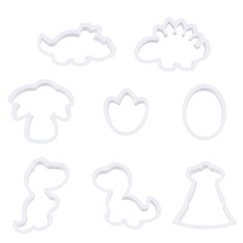 SUPERFINDINGS 8 Style Plastic Cookie Cutters Polymer Clay Cutters Dinosaur Clay Cutter White Tree Oval Paw Print Cookies Fondant Mouldss for DIY Biscuit Baking Tool