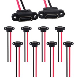 10Pcs Connector Type-C 2 Pin SMD SMT Female Socket USB C Charging Port Screw Hole Charging Interface USB Connector Extension Power Cable USB-C Plug to 2 Pin for DIY