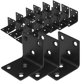 40Pcs Stainless Steel Angle Brackets, 1.5"x1.5"x1.5" Black L Brackets for Wood, 40MM 1.5Inch Heavy Duty Wide Corner Bracket Metal Corner Brace 90Degree L Shape Bracket for Wooden Frame Bed Furniture