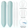 2Pcs Glass Cuticle Pusher with Leather Case, Dual Ended Cuticle