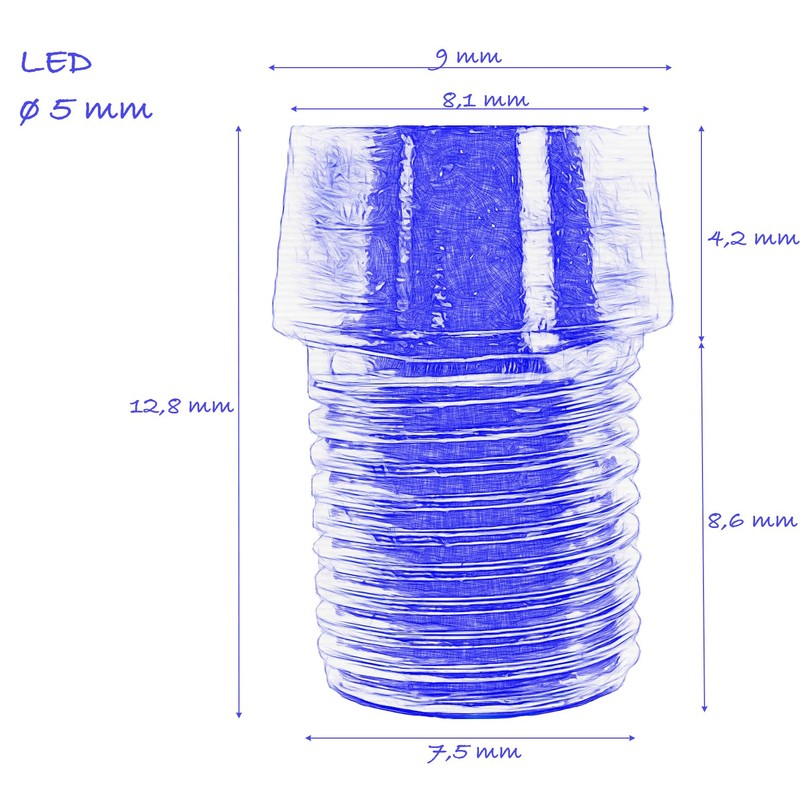 Lumetheus LED Socket 5 mm Metal Silver – Set of