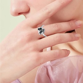 Butterfly Urn Ring for Ashes 925 Sterling Silver Cremation Butterfly Jewelry for Women Heart Urn