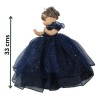 Muñeca Quinceañera Recuerdo 15 Años Azul Marino Petro 33 Cm