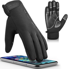 ARFNKIM 100% Waterproof Winter Gloves, [Five Layer Thickening -10°F Thermo] Windproof Touchscreen Warm Cycling Gloves Ski Gloves Running Gloves for Men Women