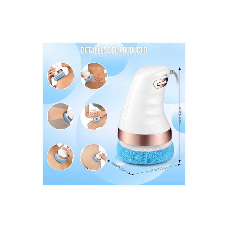 Moldeador Vibratorio Anticelulítico con 3 Almohadillas Intercambiables