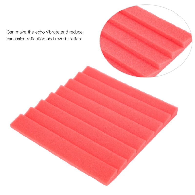 12Pcs SoundAbsorption Panels 8 Grooves Triangle Acoustic Foam Sound Proof