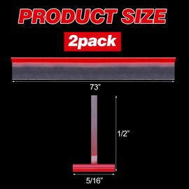 Nuanchu 2 Pcs Clear Vinyl T-Type Seal Strip with Pre-Applied Self Adhesive Backing Bathroom Threshold Water Strip Shower Door Seal for Gap 1/2-73 Long Frameless Shower Door