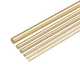 sourcing map Brass Rods Round Solid Brass Stock Pin 2mm-8mm Assorted Diameter for 200mm Length Brass Rod for Drift Punches Various Shaft DIY Craft Model Plane Ship Cars(Pack of 14)
