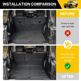 JTYZSM Cargo Mats with Net for 2018-2025 Jeep Wrangler JL Unlimited 4X4 Accessories All Weather Protection Rear Seat Back Cover Trunk Liner Cargo Net for 18-25 JL JLU Gas Type 4 Door(Not for 4XE)