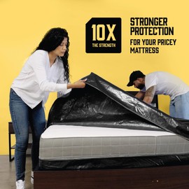 Greatjob Mattress Bags with 8 Handles - Full Size - Extra-Thick Storage with Zipper