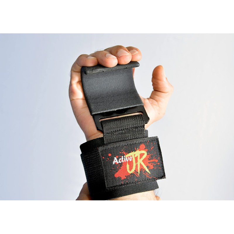 Weight Lifting Hook Handle (Pair) with Lifting Wrist Straps for