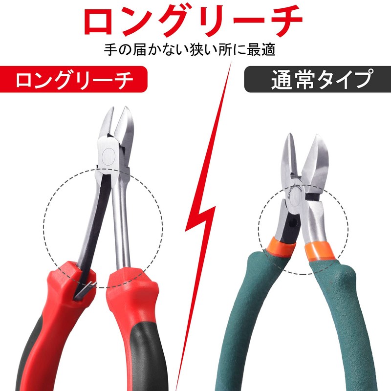 SPEEDWOX Mini Long Nipper, Long Reach, Wire Cutter, Small, Precision
